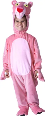 Produktbild von Pink Panther Kostüm Verkleidung aus Plüsch für Kinder, Uni, offizielles Pink Panther (Größe 3—4 Jahre)