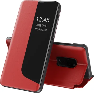 Image de Etui pour Huawei Mate 20, Smart View Window Flip StandPolyuréthaneLeather Protective Case for Huawei Mate 20 red