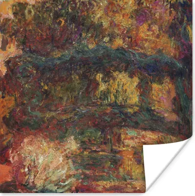 Produktbild von MuchoWow® Poster Die japanische Brücke - Gemälde von Claude Monet 50x50 cm - Wohnzimmerdekoration