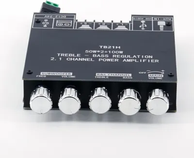 Produktbild von 2.1-Kanal-BT-Verstärkermodul, APP-gesteuerte Audioverstärkerplatine mit Subwoofer, kompatibel mit Telefon, PC, CD-Player und Heim-Audiosystem