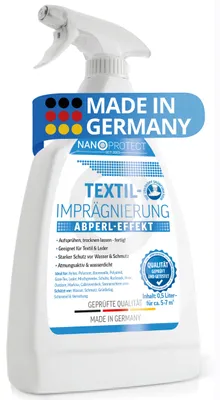 Produktbild von Nanoprotect Textilimprägnierung | 500 ml Spray | High-Tech Imprägnierspray für Textilien | Stark wasserabweisend mit Abperleffekt | Ideal gegen Schmutz und Nässe