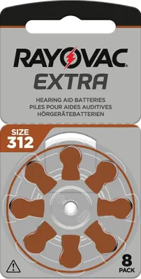 Produktbild von 80 x RAYOVAC Extra Hörgerätebatterien Typ 312 - PR41 - Farbcode braun – 1,45 Volt - 80 Stück (10 x 8 Batterien)