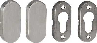 Zdjęcie produktu dla Owalny szyld bez otworu Metal-Bud NNOWB, stal nierdzewna (zestaw) (S)