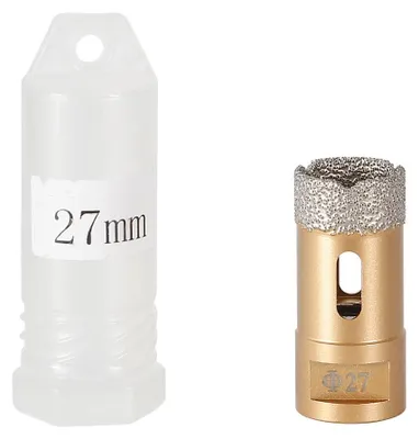 Produktbild von Mucola Diamant-Bohrkrone Ø 27 mm für Winkelschleifer Gold – M14 Gewinde, Fliesenbohrer für Feinsteinzeug, Granit, Marmor & Keramik, Trocken- und Nassschnitt, Profi-Qualität