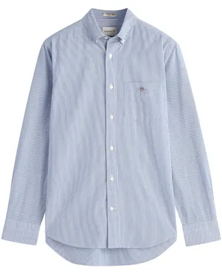 Image de Chemise pour homme, modèle "Banker", en popeline, couleur bleu collège, taille S