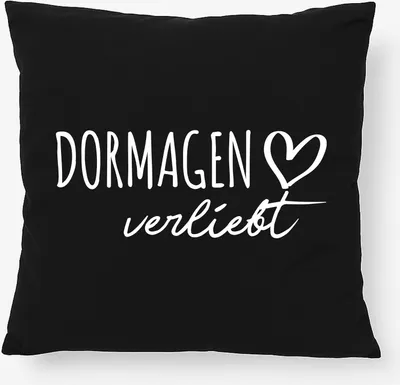 Produktbild von Huuraa Kissen Dormagen verliebt 40x40cm mit Füllung Black Baumwolle Dekokissen Geschenkidee