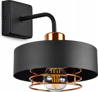 Produktbild von LUXOLAR - Wandlampe Schwarz E27 60 W - Wandleuchte Innen für Wohnzimmer, Küchen - Wandbeleuchtung, Loft Design
