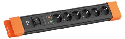 Produktbild von BACHMANN CONNECTUS 6xCEE7/3, 1xSPD 1xSchalter 2,0m CEE7/7 Sw/Or
