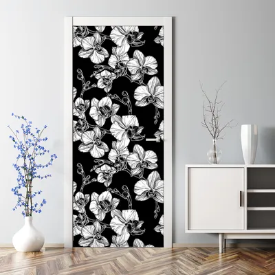 Produktbild von Dekorative Türfolie selbstklebend Klebefolie Wandaufkleber Orchideenblüten 85 x 200 cm