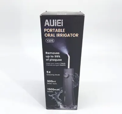 Immagine prodotto di Idropulsore AUIEI, portatile, idropulsore con 5 modalità e 8 ugelli, serbatoio da 300 ml, ricaricabile tramite USB, impermeabile (IPX7), adatto alle gengive sensibili (nero)