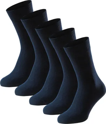 Produktbild von SCHIESSER Herren Socken, 5er Pack - "Bluebird", Baumwoll-Mix, uni/gemustert Blau 43-46