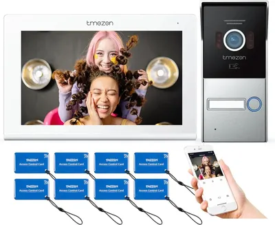 Produktbild von Video-Türsprechanlage, 1080P Auflösung, WLAN- und kabelgebundene Verbindung, RFID-Kartenzugangskontrolle, 1M1T