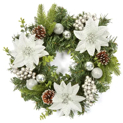 Zdjęcie produktu dla Künstlicher Türkranz Blumenkranz Silber