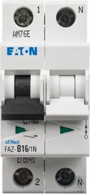 Productafbeelding van Stroomonderbreker 1-polig, 16A, 15kA, AC, type FAZ B16/1N, artikelnummer 278648