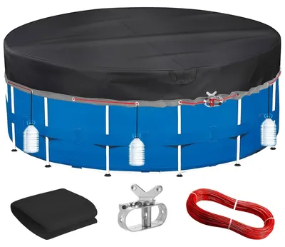 Imagen del producto de Lona de cubierta redonda para piscina de 370 cm resistente a UV para Intex y Bestway