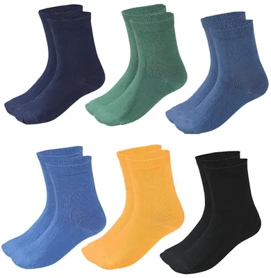 Produktbild von TupTam Kinder Socken Bunt Gemustert 6er Pack für Mädchen und Jungen, Farbe: Dunkelblau Blau Jeans Gelb Schwarz Dunkelgrün , Socken Größe: 19-22