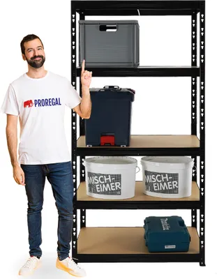 Produktbild von Kellerregal Fast Tiger | HxBxT 180x90x60 cm | Fachlast 265kg | Schwarz