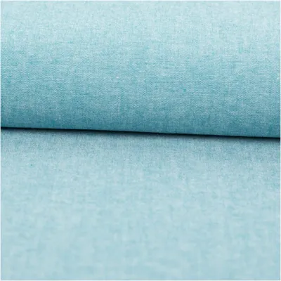 Produktbild von Baumwollstoff Meterware Popeline Yarn Dyed garngefärbt einfarbig petrol meliert 144cm