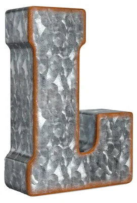 Obrázok produktu pre CraftyCrocodile, pozinkované kovové písmená na ozdobu steny, 3D písmeno "L"