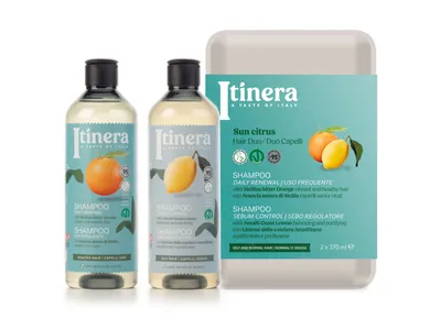 Obrázek produktu pro ITINERA Dárková sada: Šampon sicilský hořký pomeranč + citronový šampon 2x370ml