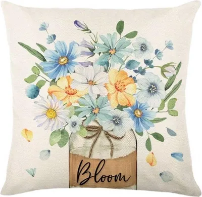 Produktbild von Leinenkissenbezug BLOOM 45x45 cm, creme
