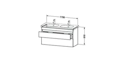 Produktbild von Waschtischunterbau DURASTYLE 453x1150x610mm betongrau matt/weiß matt betongrau matt/weiß matt