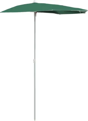 Produktbild von vidaXL Halb-Sonnenschirm mit Mast 180x90 cm Grün