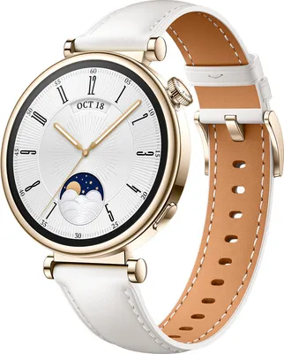 Produktbild von Huawei Watch GT4 41mm Smartwatch Sport Uhr Wei Leder Band AMOLED Display GPS