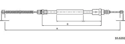 Produktbild von METZGER Handbremsseil Seilzug Feststellbremse passend für PEUGEOT 406 (8B) Hinten Rechts 10.6202