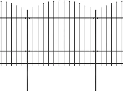 Produktbild von vidaXL Gartenzaun mit Speerspitze Stahl 1426 x 175 cm Schwarz