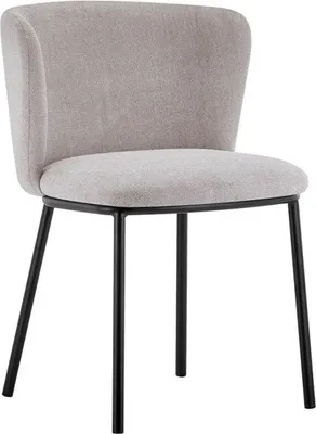 Productafbeelding van Stoel ARTHUS – Beige stof met zwarte metalen poten – H76 × B52 × D54 cm