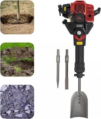 Imagen del producto de Motor de 52cc, de 2 tiempos, para jardín, excavación de árboles, pala de jardín, pala para plantar árboles, fresadora para zanjas, excavadora, máquina para cavar zanjas, refrigerado por aire, para uso en jardines y fincas, para plantar árboles