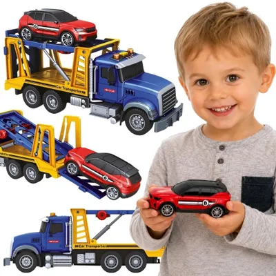 Produktbild von Woopie Abschleppwagen-Transporter mit Autolicht und Geräusch im Maßstab 1:14