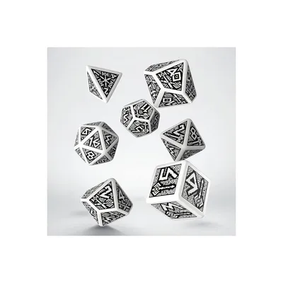 Produktbild von SDWA02 - Dwarven Würfelset weiß und schwarz (7 Teile)