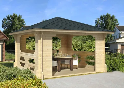 Produktbild von Alpholz Gartenpavillon Modell Ibiza Gartenpavillon aus Holz, Gartenhütte Gartenlaube