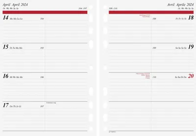 Produktbild von rido idé Kalender-Einlage "Wochenkalendarium" 2024 für Terminplaner "Timing 1"