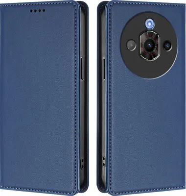 Image de Etui en cuir pour ZTE Nubia Focus Pro 5G, étui magnétique en cuirPolyuréthaneavec support Bleu foncé
