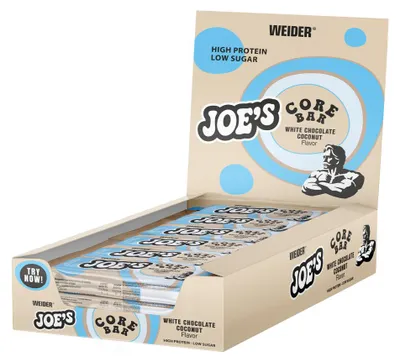 Image de Barres protéinées - Weider - Joe's Core Bar (12x45g) - Saveur White Chocolate Coconut