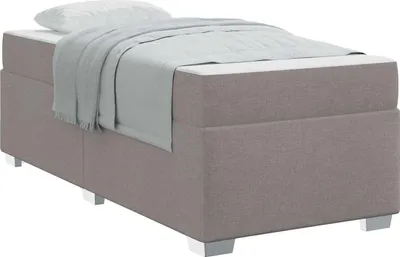 Produktbild von vidaXL Bettrahmen mit Matratze Taupe 80 x 200 cm Stoff