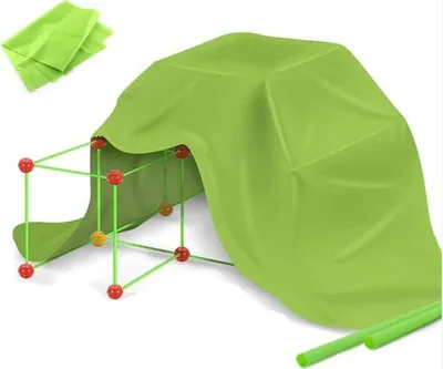 Produktbild von Spieldecke + Aufräumsack für FORTKID Steckbaukasten, Festungshöhle aus Polyester, grün - FORTCOVER
