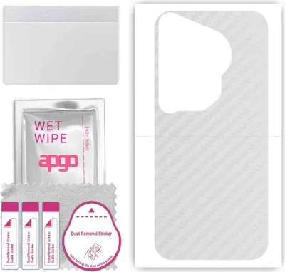 Produktbild von apgo Rückseite Schutzfolie, Skin, kompatibel mit Huawei Pura 70 Ultra, Hinten Displayschutzfolie aus Vinylfolie, kratzfest, einfache Montage - Transparenter Kohlenstoff