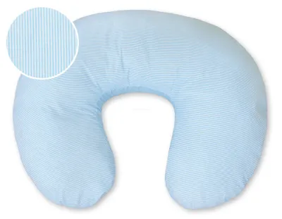 Image de Coussin à cornet - Haricot d'allaitement - Bleu rayé