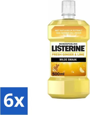 Produktbild von Listerine - Mundwasser - Frischer Ingwer & Limette - 500 ml - Vorteilspack - 6 Stücke