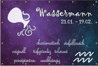 Produktbild von Wallario Outdoor-Poster für Garten oder Balkon, Motiv Sternzeichen Wassermann, in ca. 120 x 180 cm
