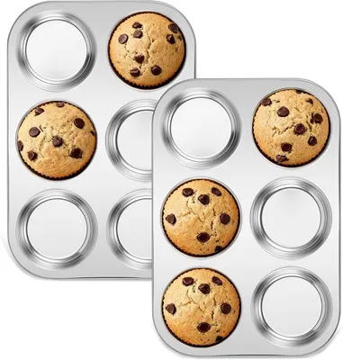 Produktbild von Edelstahl-Muffinblech für 6 Muffins (2 Stück)