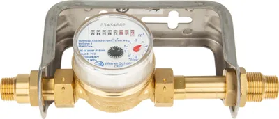 Produktbild von Einstrahlzähler ETK Kombi-Set (Kaltwasser) bis 30 Grad Länge 80 mm, inkl. Bügel 1/2 Zoll Edelstahl