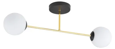 Immagine prodotto di Lampada a sospensione MAGNUM in oro e vetro opalino