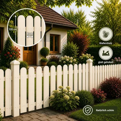 Produktbild von QLS 1 Stk. Zaunlatte 120 cm Holz Brett Kiefer Fichte Gehobelt Gartenzaun 11159
