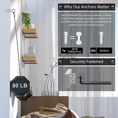 Produktbild von Wandhalterungen 30 cm - Moderne schwarze Metallstützen für Regalbretter