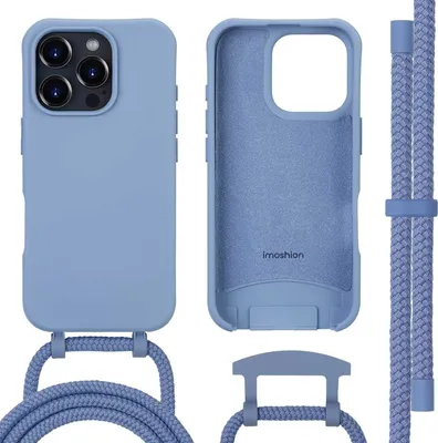 Image de imoshion Coque arrière colorée avec cordon amovible et MagSafe pour Apple iPhone 16 Pro Max - Ash Blue